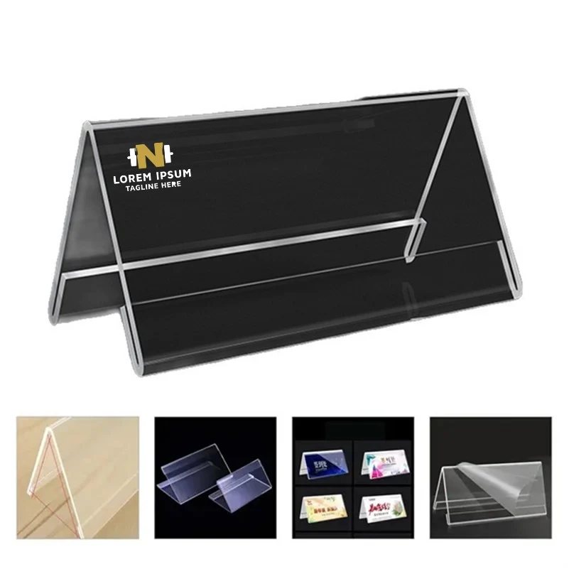 V Shaped Acrylic Desk Name Plate Double Sided 1