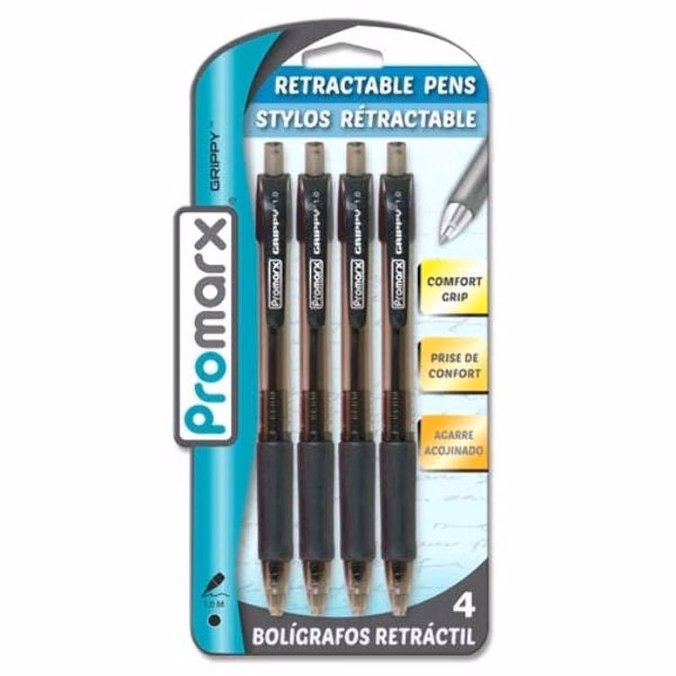 Comfort Grip Pens - Black 4 Pack