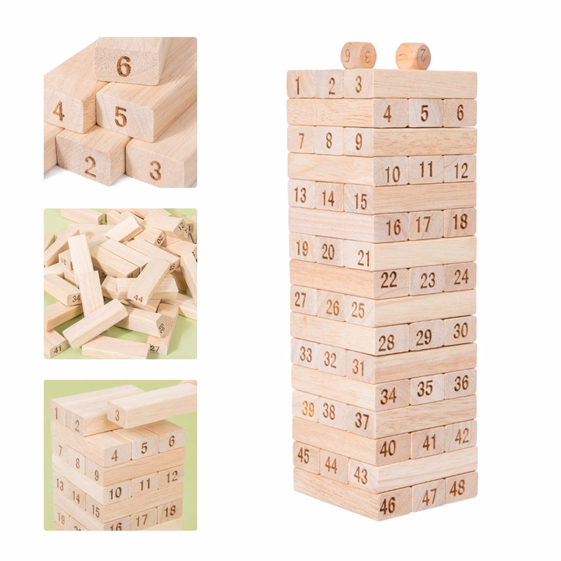 MOQ 50 Wooden Stacking Tower Game for Kids