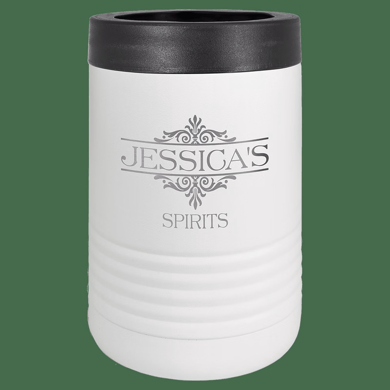 White Laser Engraved Polar Camel Beverage Holder