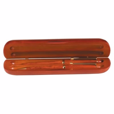 6 3/4" x 2" Rosewood Finish 2-Pen Case (Case Only, Pen/Pencil Not Included)