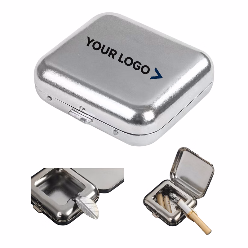 Mini Portable Pocket Ashtray with Lid Travel Case