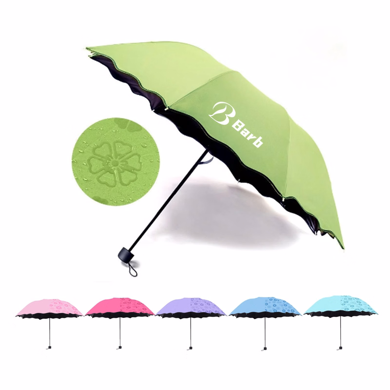 Anti-UV Rainy Travel Umbrella with Meet Water Begin Bloom