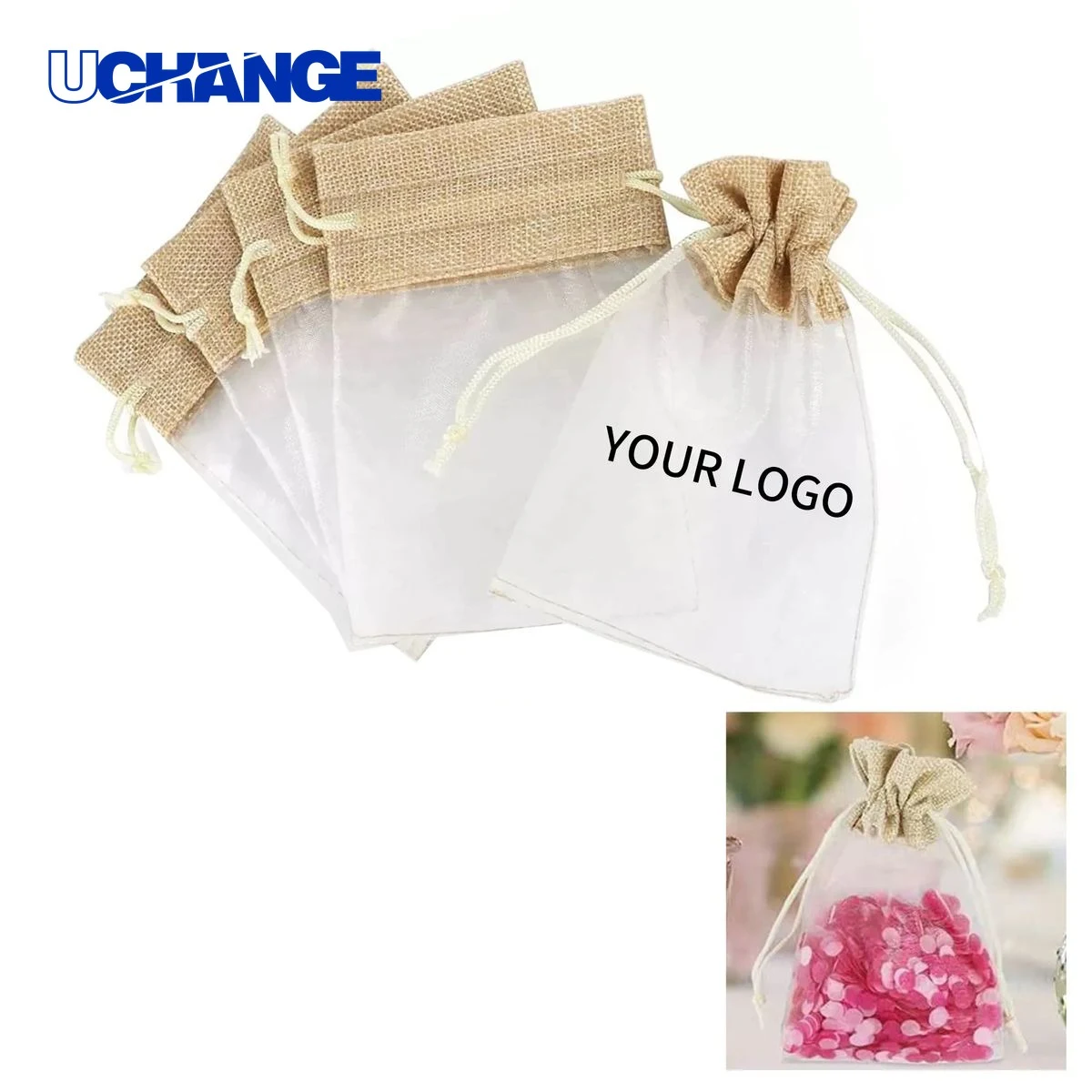 Durable Linen Organza Gift Bags for Accessories Set 1