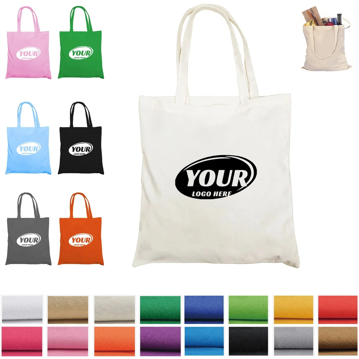 15" x 16" 8oz Cotton Canvas Tote Shopping Bag 1