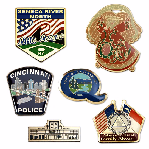Etched Soft Enamel Lapel Pins (7/8")