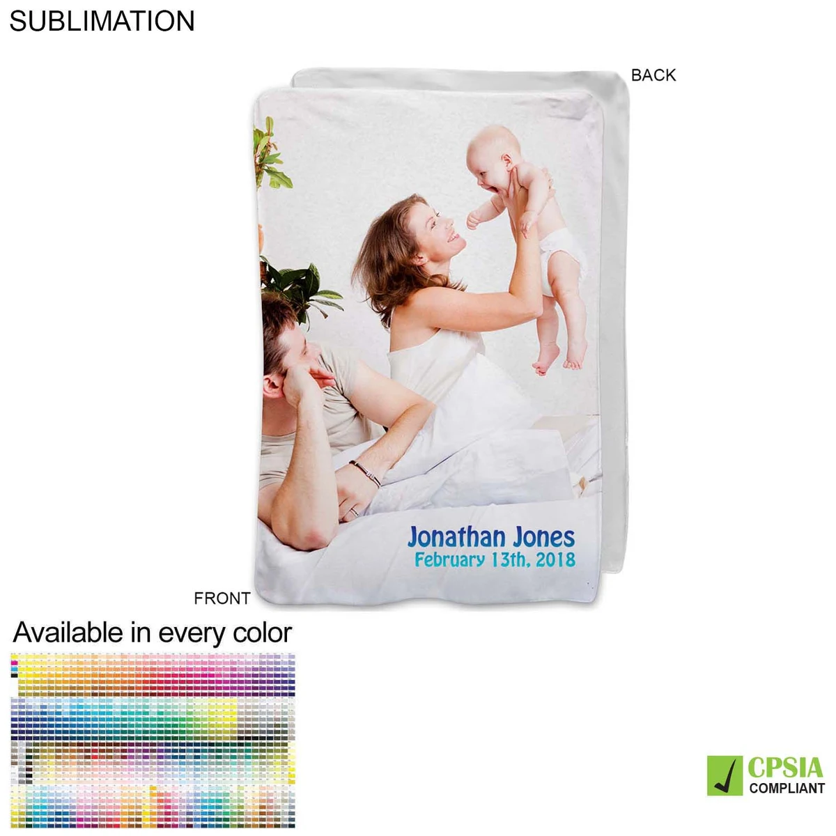 Photo Blanket, Ultra Soft Microfleece Lap Blanket, 30x40, Sublimated with a Photo on 1 side 1
