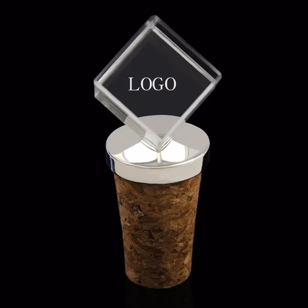 Square Crystal Wine Stopper