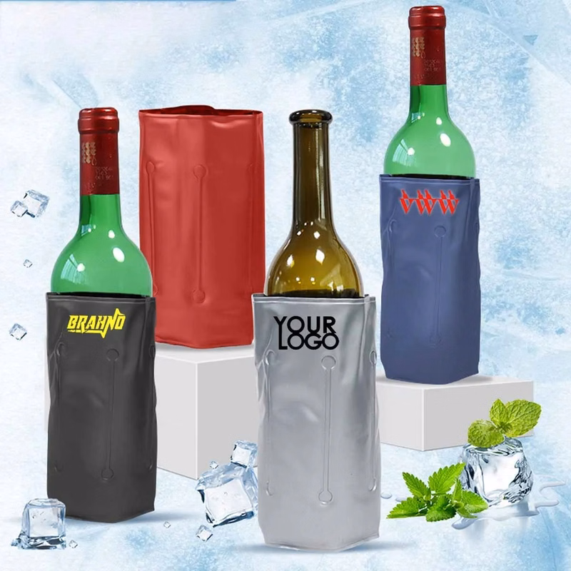 PVC Wine Bottle Ice Cooler Bag with Cool Gel