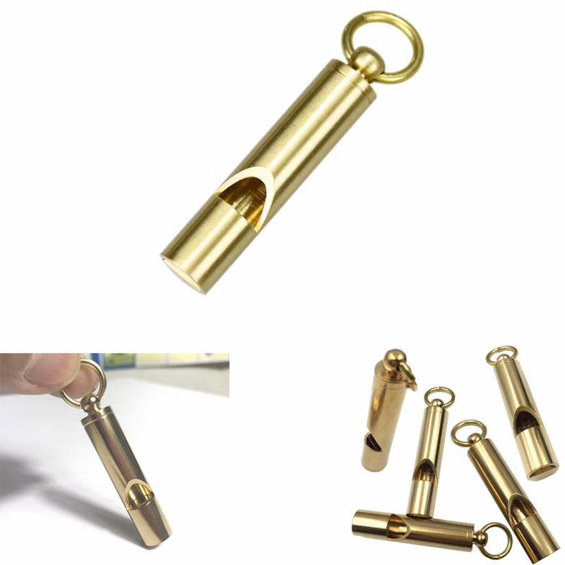 Portable Brass Whistle Emergency Survival Whistle with Key Ring