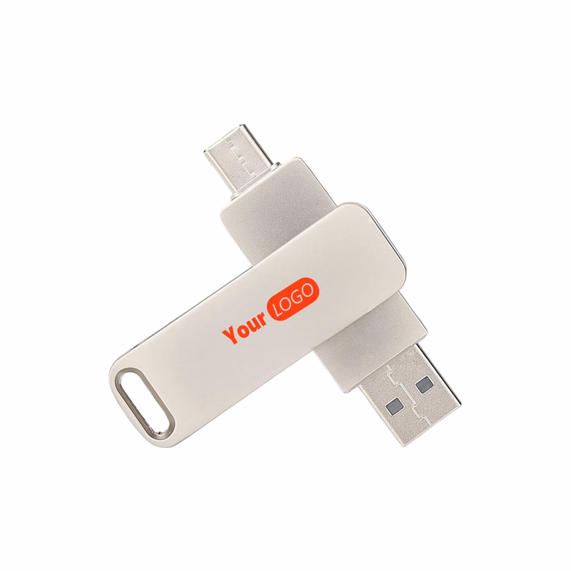 Rotatable Dual Port 32GB High Speed USB Drive