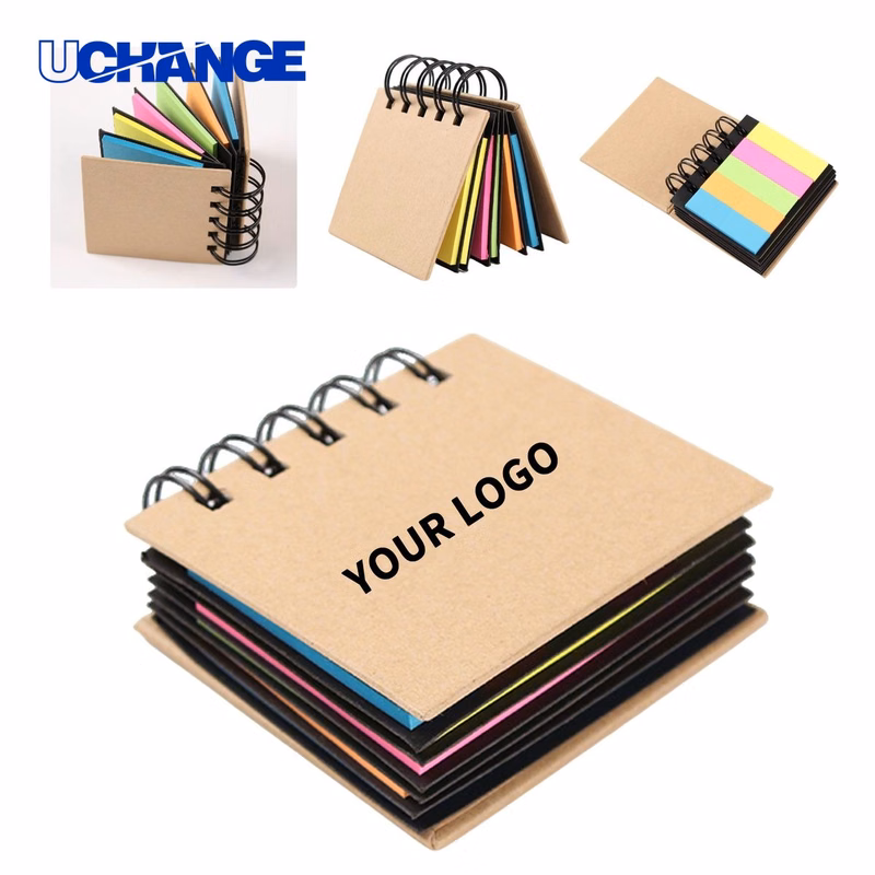 Spiral Sticky Note Book Desk Organizer with Flags