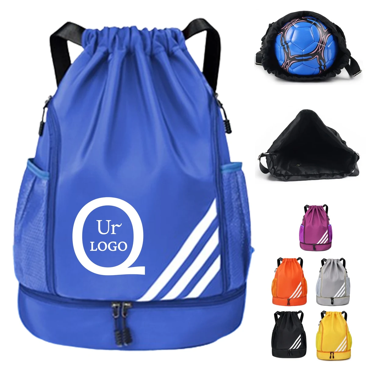 10.63X1.97X6.5 Inch Oxford Fabric Drawstring Backpack 1