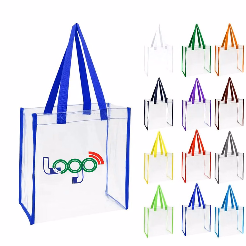 Clear Vinyl Stadium Compliant Tote Bag MOQ100