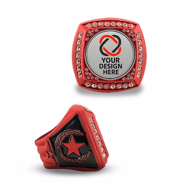 1.25" x 1.25" Custom Championship Ring Red