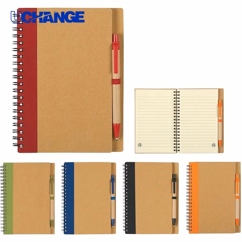 Eco-Inspired Spiral Notebook with Pen for Sustainable Office Promotions