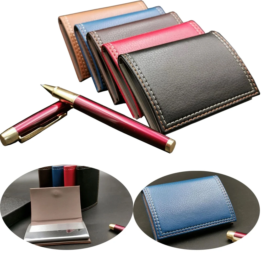 Pieces PU Leather Business Cases Card Holder 1