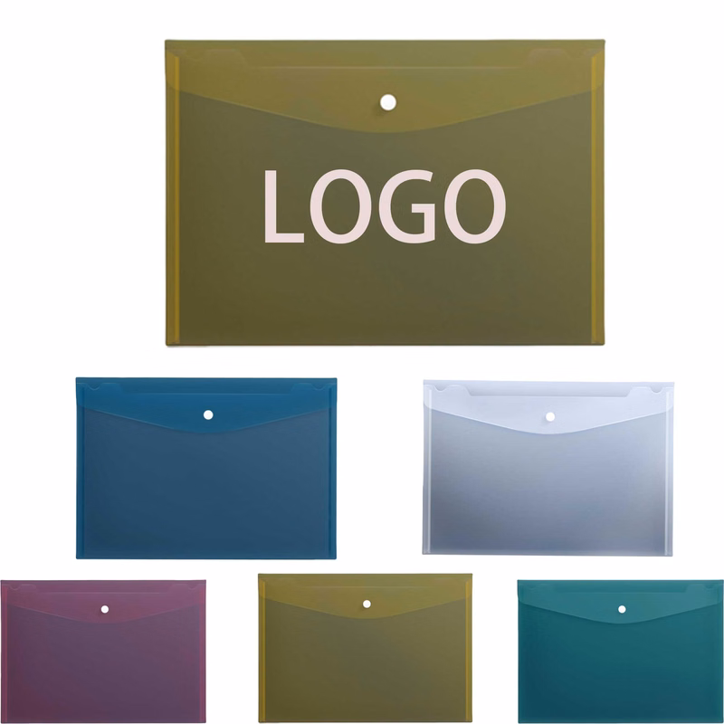 Plastic Filing Envelopes with Snap Button Closure