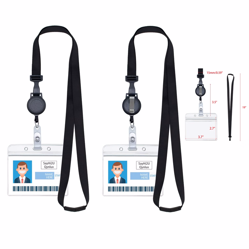 Badge Reel Belt Clip with Waterproof Zip Card Holder