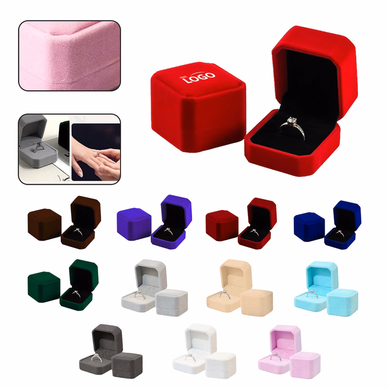 Velvet Ring Box Jewelry Storage Case Wedding Gift