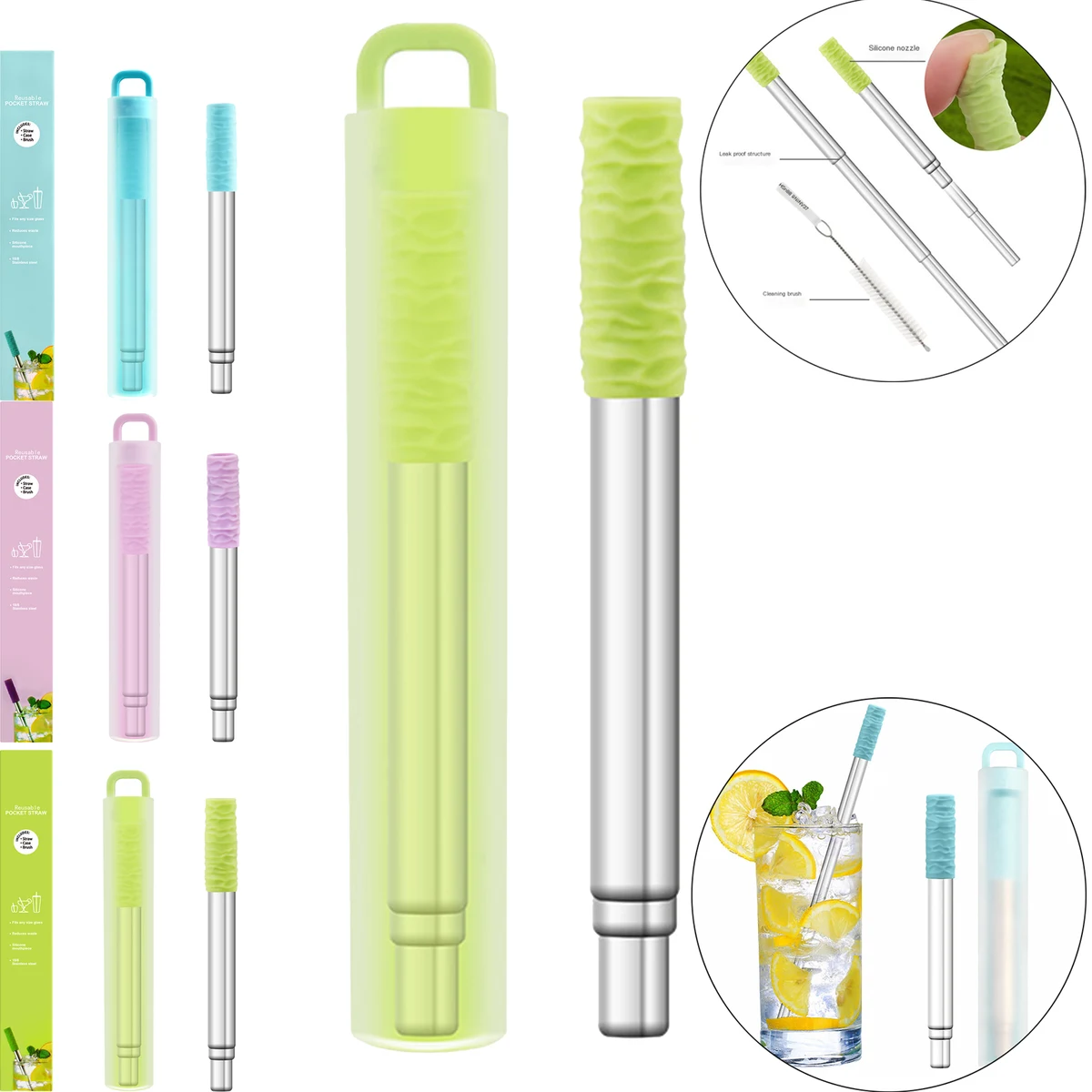 Reusable Collapsible Metal Straw 1