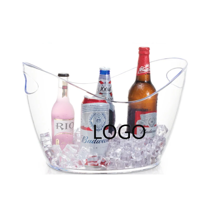 12L Plastic Oval Storage Tub Ice Bucket Cocktail Bottle Holder 1