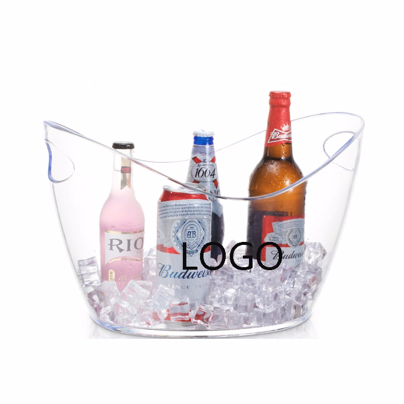 12L Plastic Oval Storage Tub Ice Bucket Cocktail Bottle Holder