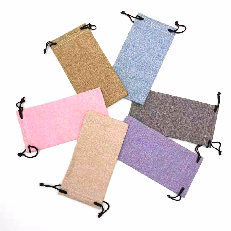 Linen Drawstring Glasses Pouch