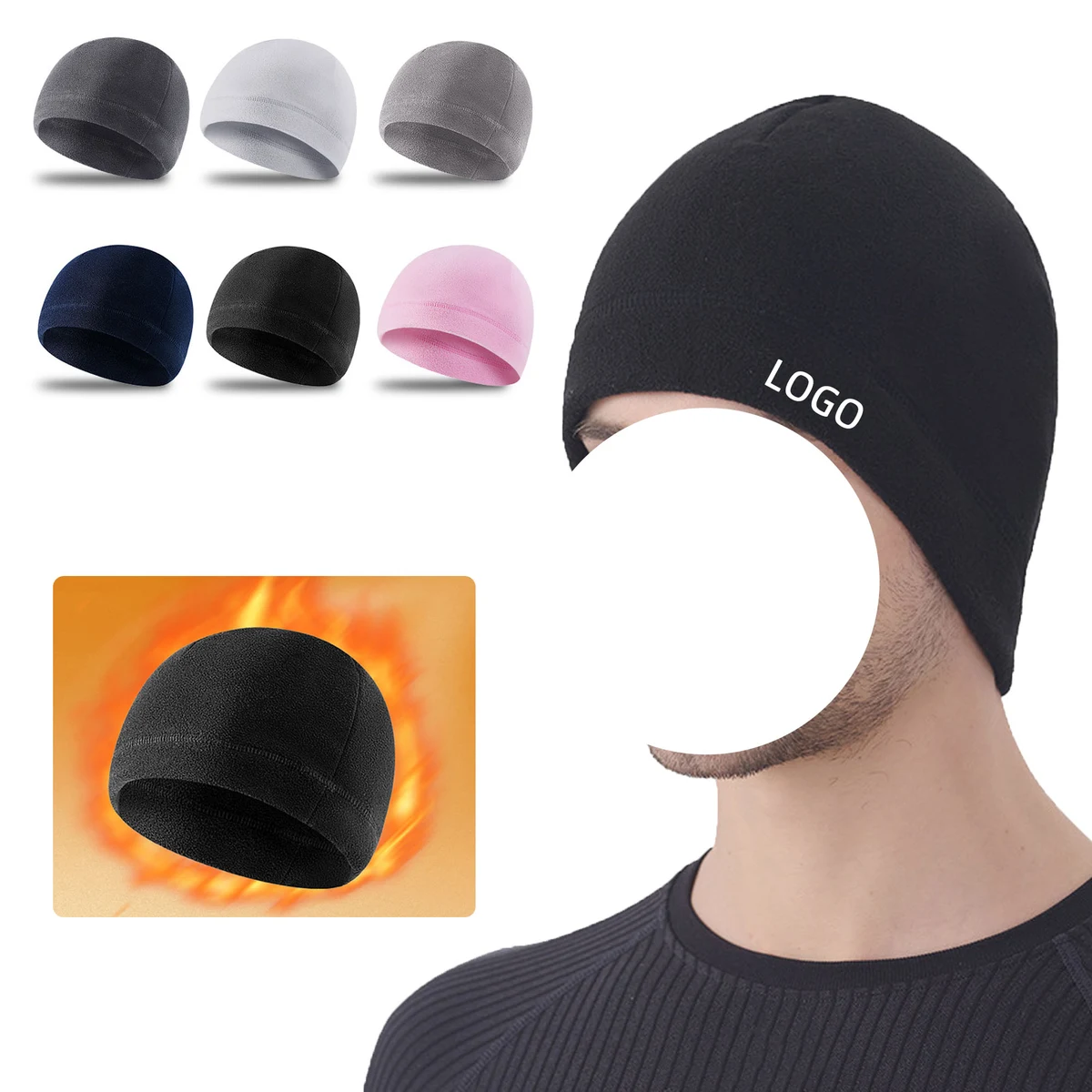 Winter Fleece Beanie Hat Warm Skull Cap 1