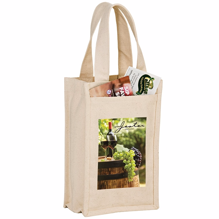 Heavyweight Cotton Canvas 2 Bottle Wine Bag