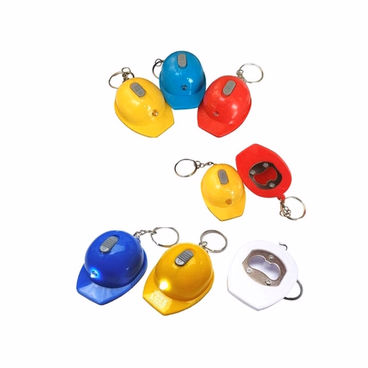 Flashlight Helmet Keychain Bottle Opener