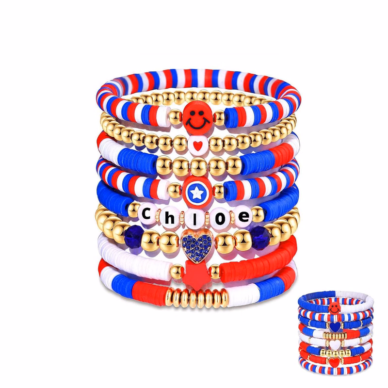 8 Pcs Independence Day Bracelet Set