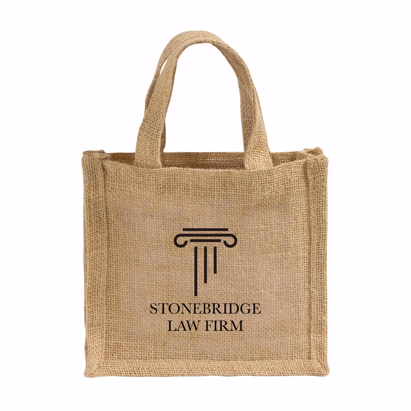 Woodside Wedding Jute Tote Bag