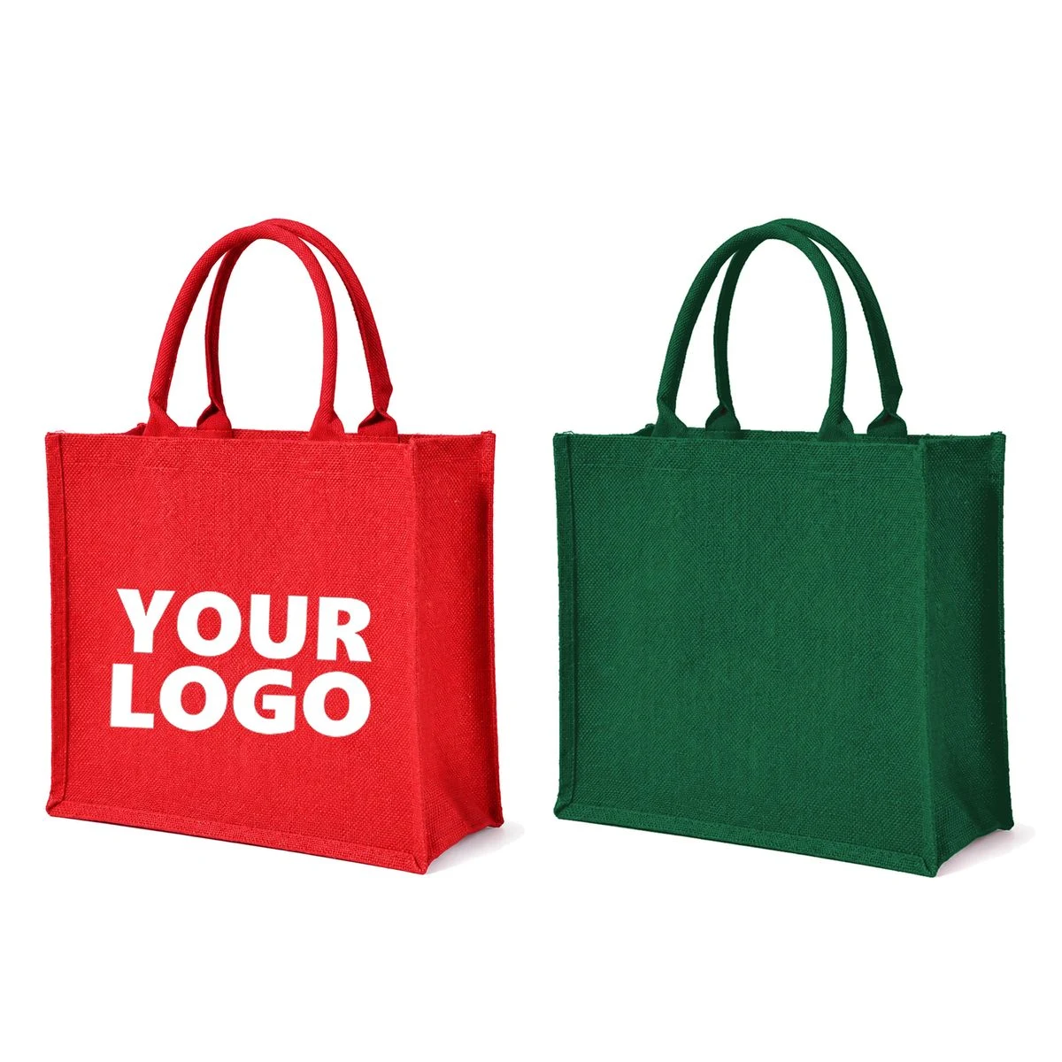 Colored Jute Gusset Tote Bag, custom tote bag with logo imprint 1