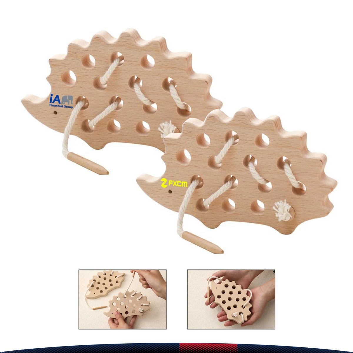 Pakty Wooden Hedgehog Lacing Toy 1