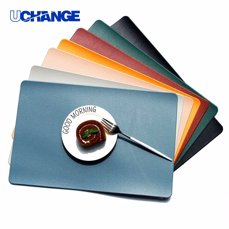 Two Color Nordic Leather Placemat for Dining Table