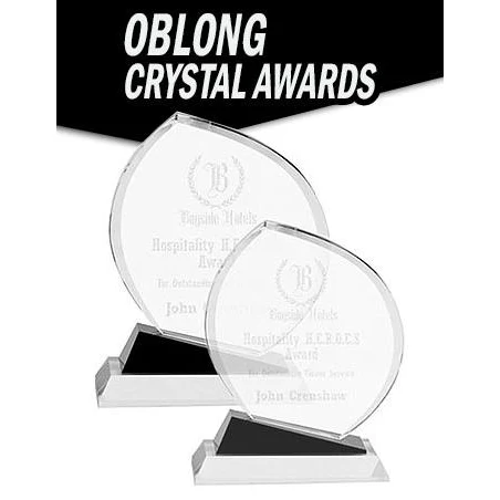 Crystal: 8.5" Oblong with Black Accents on clear b 1