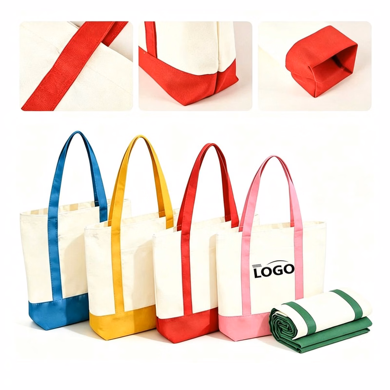 Contrast Color Canvas Bag