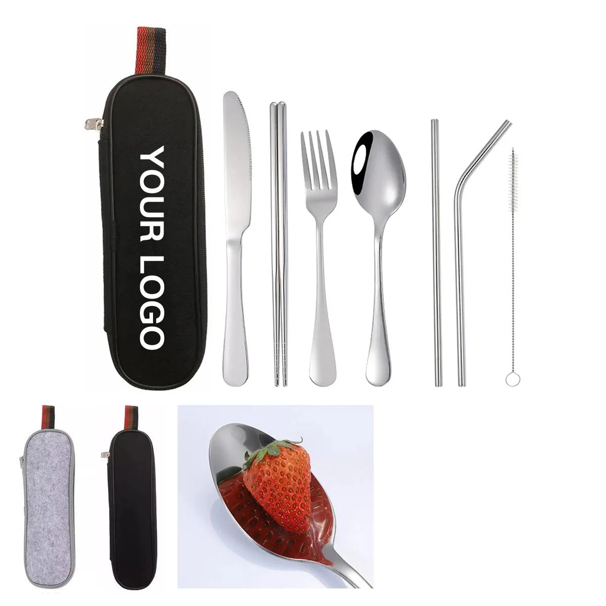 Reusable Cutlery Set with Chopsticks and Straw 1