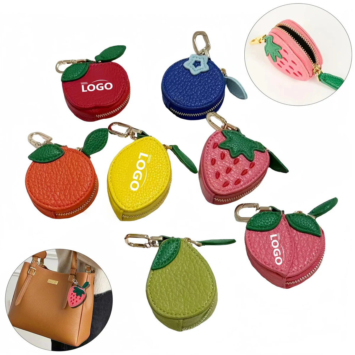Fruit Shaped Coin Pouch, Mini Wallet Keychain Jewelry Holder 1