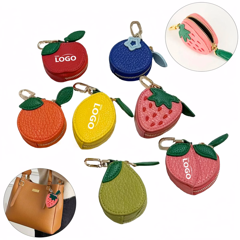 Fruit Shaped Coin Pouch, Mini Wallet Keychain Jewelry Holder