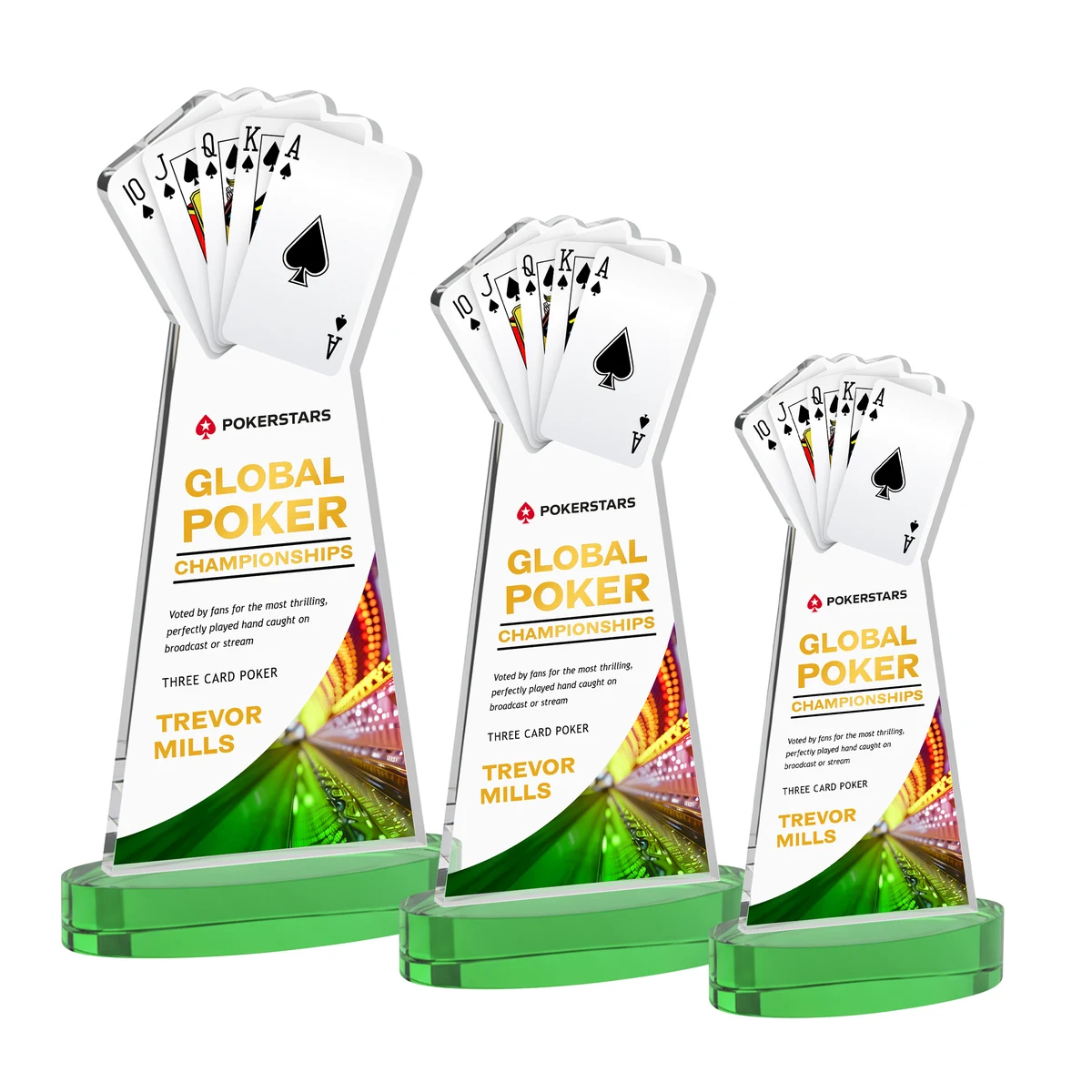Poker VividPrint™ Award on Alberton Base - Green 1