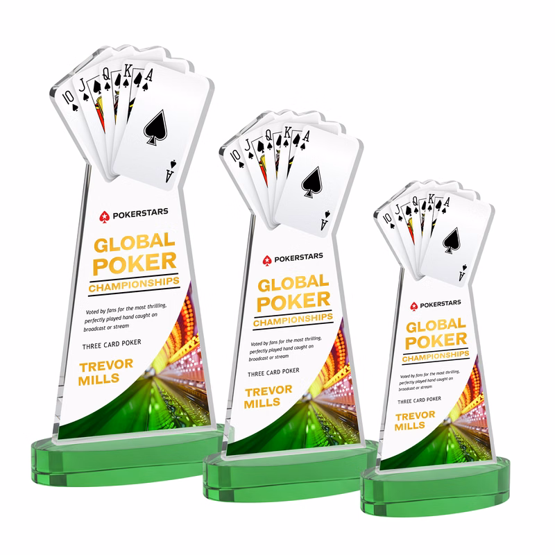 Poker VividPrint™ Award on Alberton Base - Green