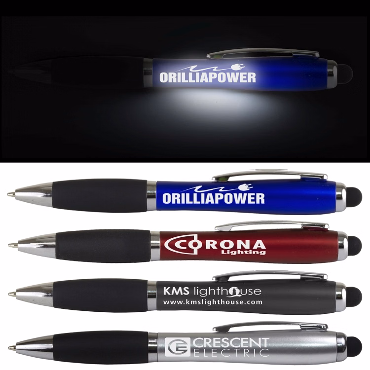 "The Cardiff" Laser Logo Light Up Stylus Pen