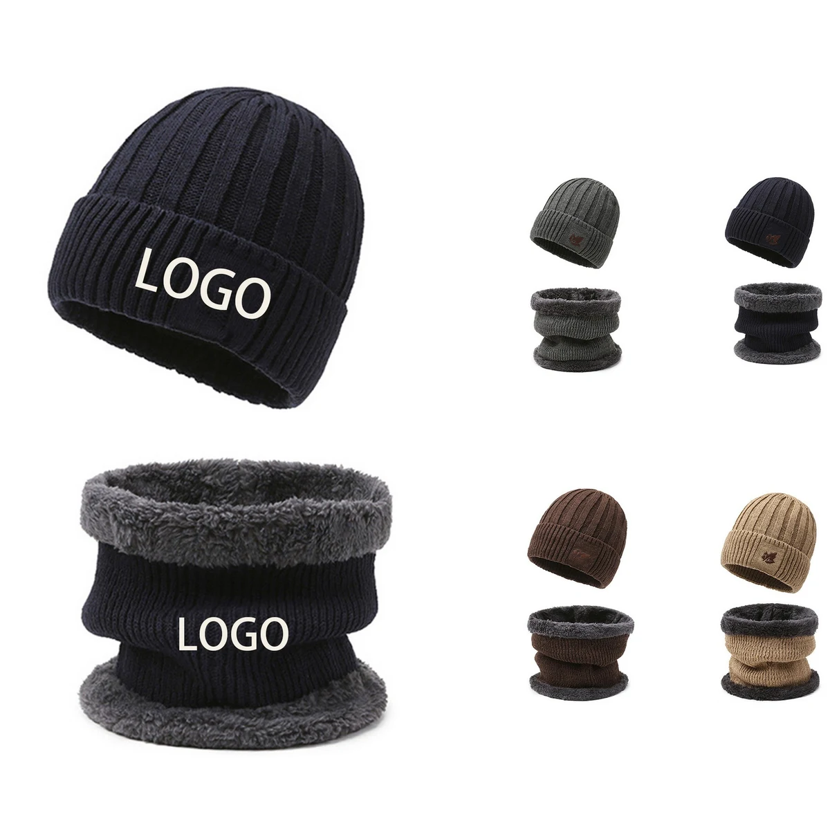 Winter Warm Hat, Scarf And Gloves Three-Piece Set 1
