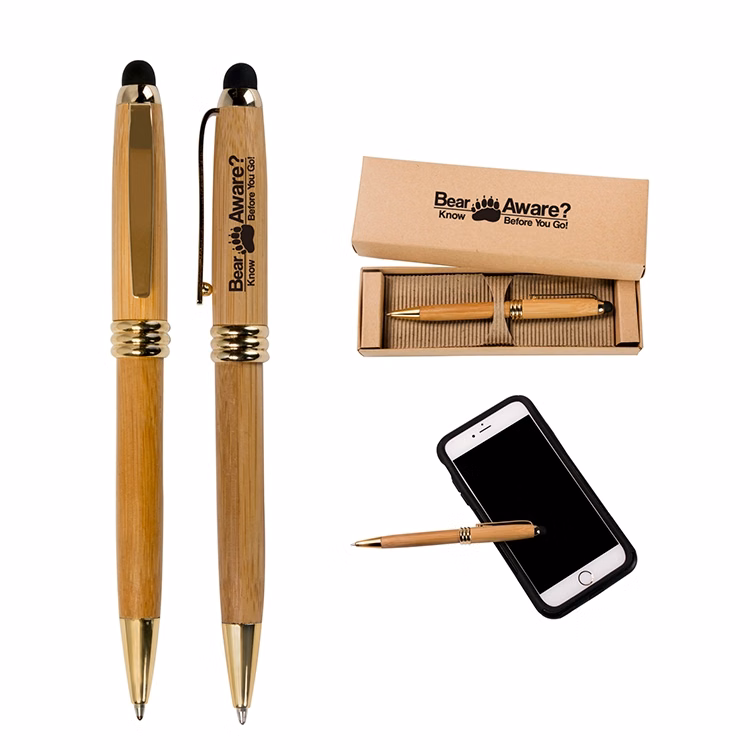 Bamboo Stylus Ballpoint Pen with Deluxe Recyclable Paper Box