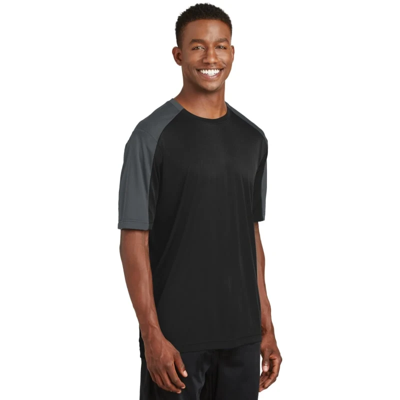 Sport-Tek PosiCharge Competitor Sleeve-Blocked Tee. 1