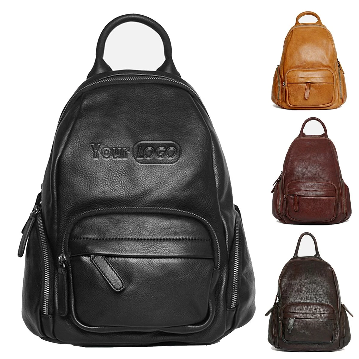 Genuine leather backpack for women 1
