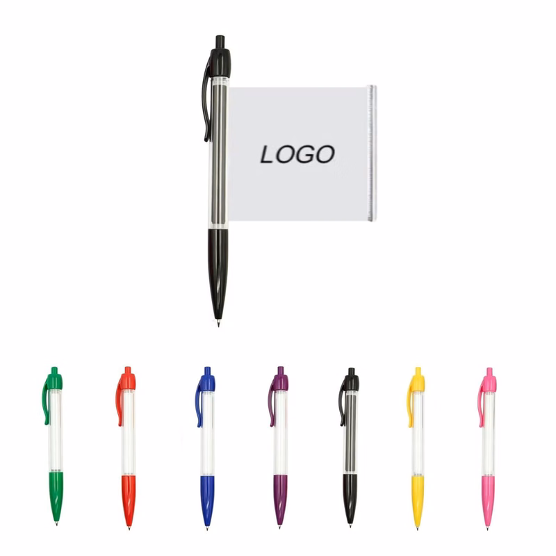Promotional Pull Out Banner Plastic Ball Pen 0.7mm Tip