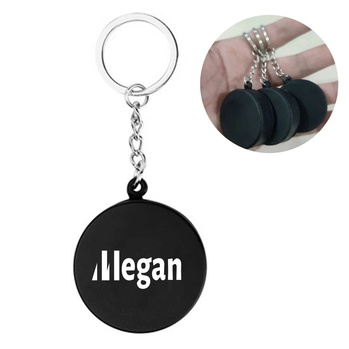 Compact PU Hockey Stress Reliever Keychain 1